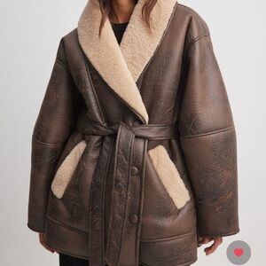 Belted Detail Shearling Jacket Hanna Schonberg Medium
